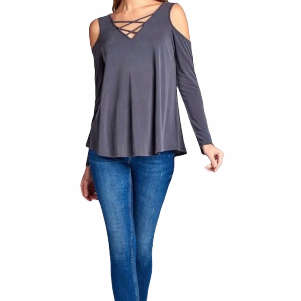 NWT Active USA Cold Shoulder Modal Technology Super Cute & Soft Top
